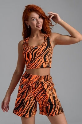 8484 Костюм женский оранжевый неон